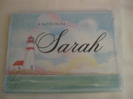 personalized notecard, SARAH, 6 cards w matching envelopes, NIP