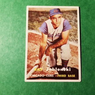 1957 - TOPPS EXMT - NRMT BASEBALL - CARD NO. 218 - RAY JABLONSKI - CUBS