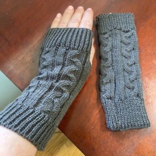 Brand New Knitted Grey Fingerless Gloves .