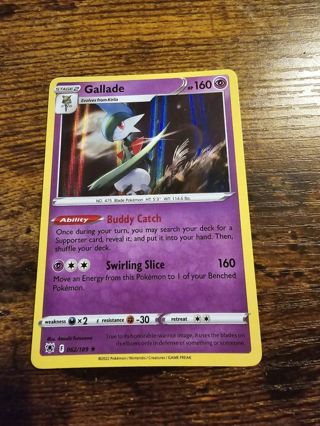Pokemon Gallade holo rare card 062/189