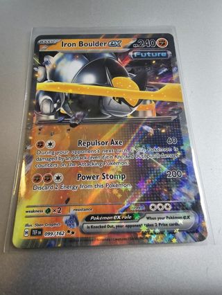 Pokemon Iron Boulder EX 099/162 double rare card