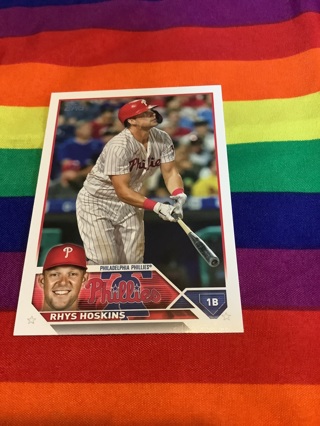 Topps 2023 Collectible Baseball Card #221 Rhys Hoskins Philadelphia Phillies 