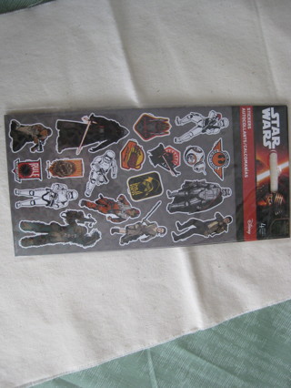 Star wars stickers. 4 sheets, 18 stickers each, NIP. scrapbooking, card making