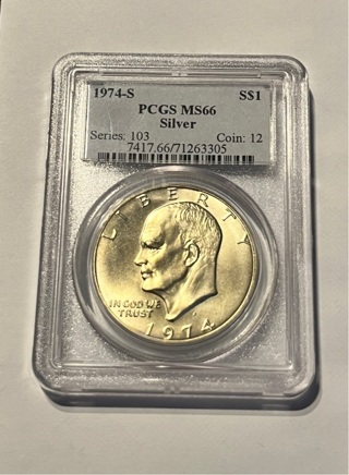 1974 S PCGS MS66 Silver Ike dollar 