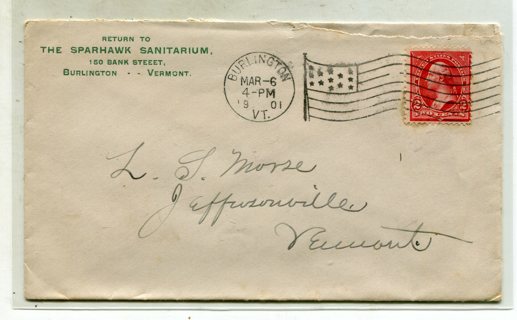 1901 Sparhawk Sanitarium-Burlington, Vt Cover