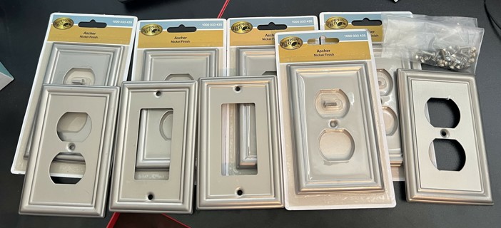 Hampton Bay Brushed Nickel Switch and Outlet Plates