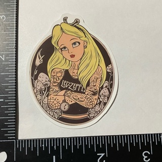 Tattooed princess punk Alice in wonderland Disney large sticker decal NEW