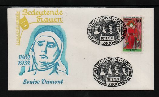 FDC important women - Louise Dumont - 16th of November 1977