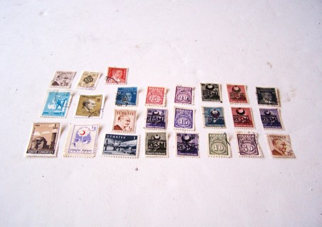 Turkey Postage Stamps Set of 25 Used/Cancelled