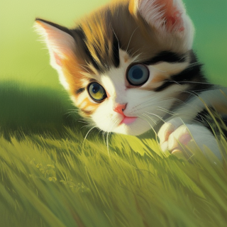 Listia Digital Collectible: Baby Kitty In The Grass