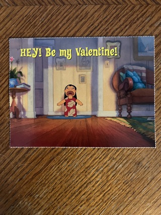  Disney's Lilo & Stitch collectable Valentine Card from 2002 Hey! Be my Valentine!