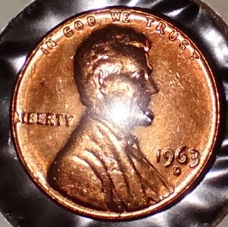 COIN BEAUTIFUL UNCIRCULATED RED 1963 D PENNY JUST FANTASTIC AND WILL INCREASE IN VALUE 99 AUCTION