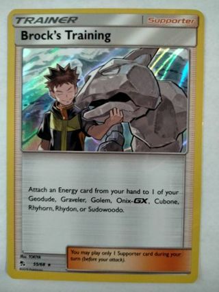 Brocks training 55/68 rare holo nm pokemon