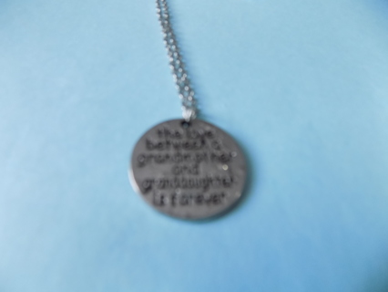 Necklace silvertone medallion The love between a grandmother and granddaughter is forever