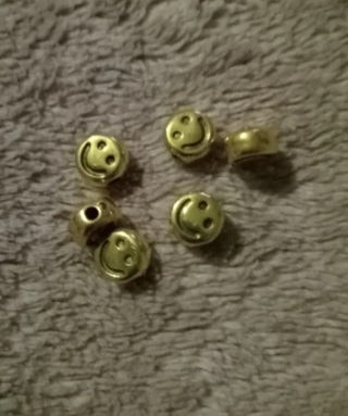 3pc 5mm smiley faces beads lot