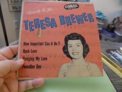 Vintage 45 RPM Teresa Brewer record & jacket cover