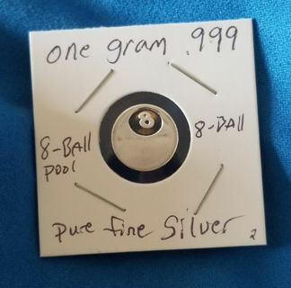 ☆NEW☆ .999 pure fine Silver 8 ball~ one gram collectable