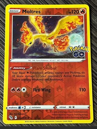 NM Rare Rev Holo Moltres Pokemon Go Pokemon card TCG