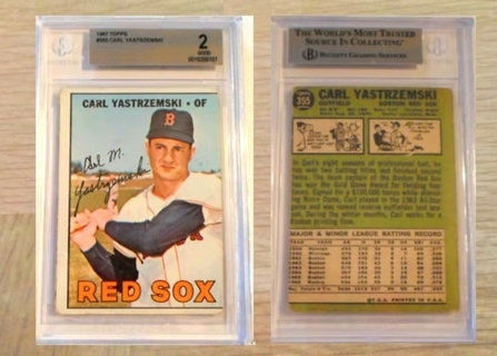 Carl Yastrzemski HOF Red Sox 1967 Topps # 355 BGS 2 GOOD - FREE SHIPPING