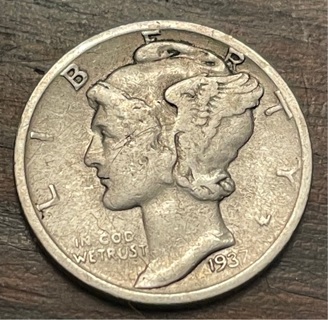 1937 D Silver Mercury Dime Winged Liberty 90% Silver 