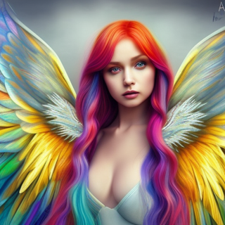 Listia Digital Collectible: Beautiful Angel Rainbow Love
