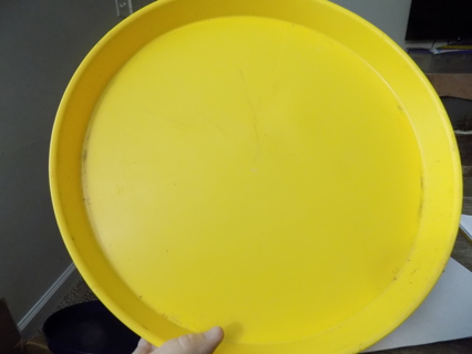 15 inch round yellow plastic serving tray 2 inch deep
