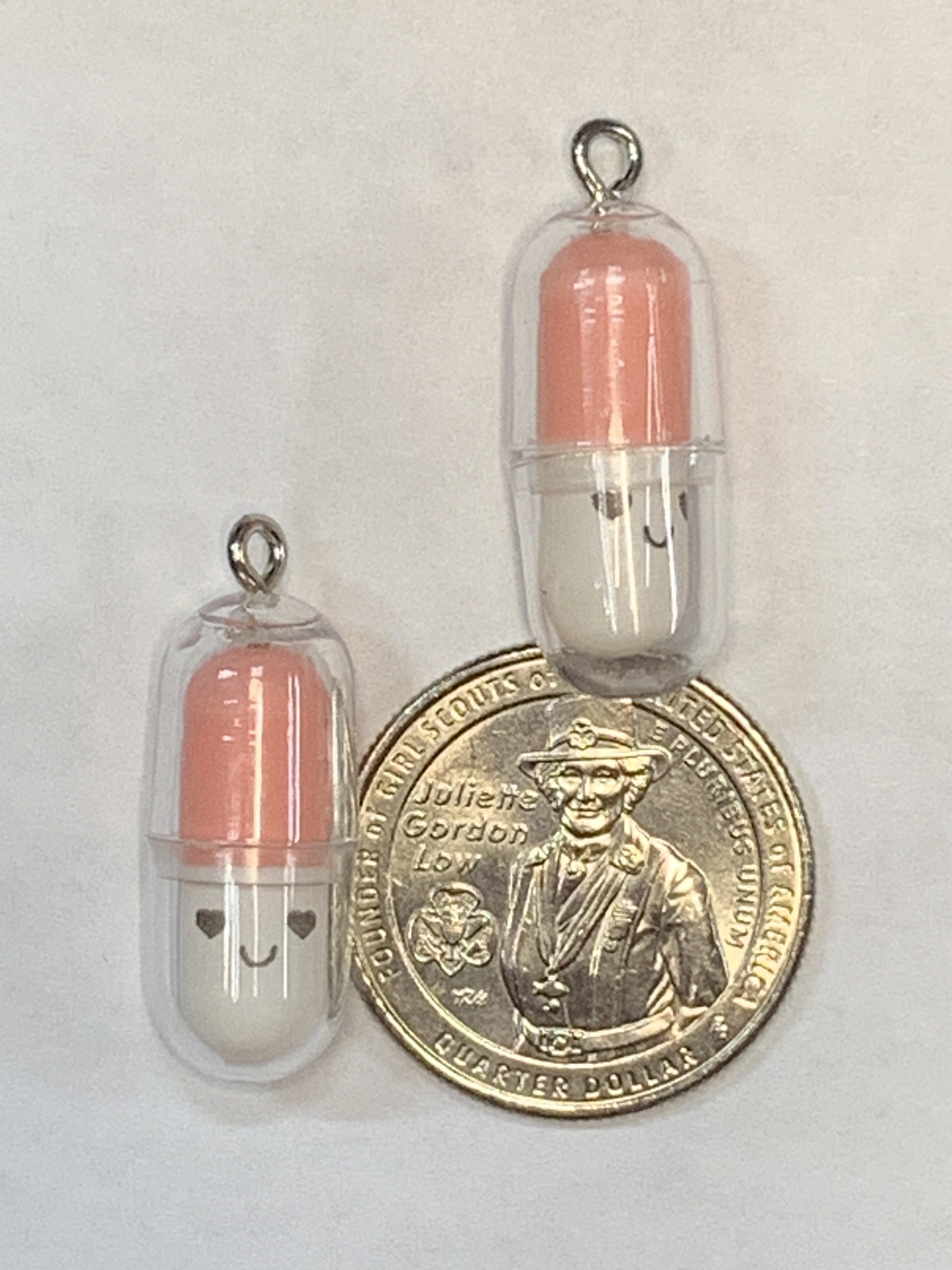 FREE: CAPSULE CHARMS~#1~PINK~STYLE #2~SET OF 2 CHARMS~FREE SHIPPING!