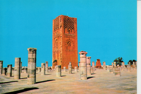 Vintage Postcard Hassan Tower, Rabat, Morocco