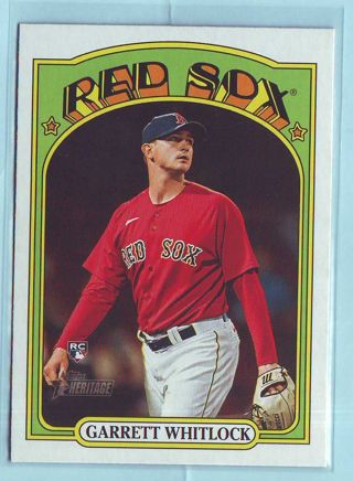 2021 Topps Heritage High Number Garrett Whitlock ROOKIE Baseball Card # 518 Red Sox