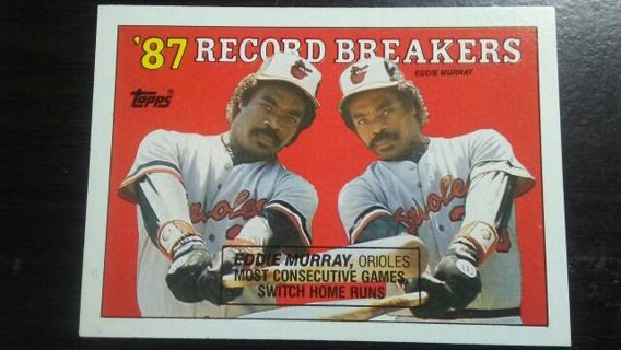 1988 TOPPS-'87 RECORD BREAKERS EDDIE MURRAY BALTIMORE ORIOLES BASEBALL CARD# 4