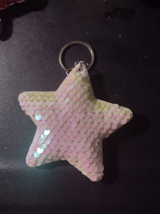 Sequin Star Keychain - White