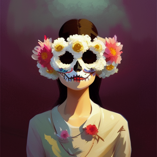 Listia Digital Collectible: Day of the dead girl with flower mask