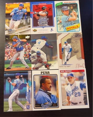 9 Kansas City Royals baseball cards 