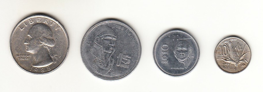 3 coins from Mexico