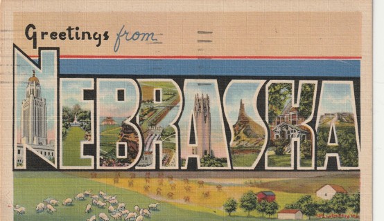 Vintage Used Postcard: u: 1947 Greetings from Nebraska