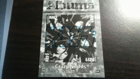 2009 KISS 360/PRESSPASS- ALBUMS- CRAZY NIGHTS- BLUE EDITION TRADING CARD# 87