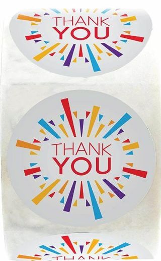 ➡️⭕(8) 1" THANK YOU STICKERS!!