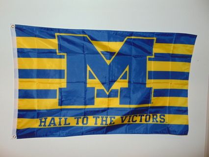 MICHIGAN HAIL TO THE VICTORS 3x5 Ft Polyester Flag 