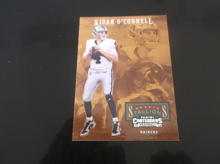 2023 panini   Contenders Rookie Stallions    Aidan O'Connell  insert  card  #  1   Las Vegas Raiders