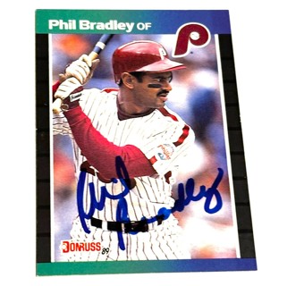 Phil Bradley Signed 1989 Donruss - Phillies - Autographed