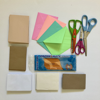 Stationery / Office Supplies Bundle - envelopes, scissors, pencils