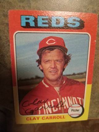 1975 TOPPS CLAY CARROLL CINCINNATI REDS BASEBALL CARD# 345