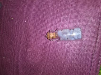 Glass Bottle Charm with Crystal Chips