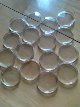 Lot Of 16 Clear Plastic Coin Capsules