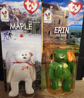 NEW - TY Teenie Beanie Baby Bears - "Maple" & "Erin"