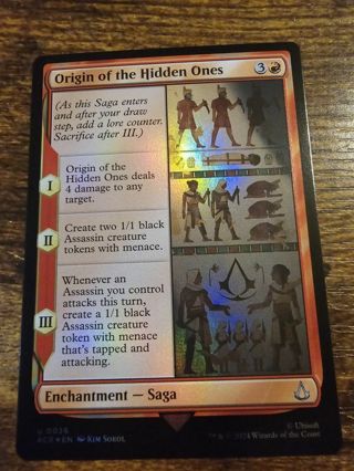 Magic the gathering mtg Origin of the hidden Ones foil card Assassins Creed