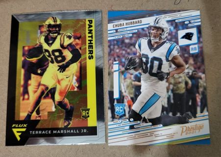 2021 Carolina Panthers rookie cards Chubba Hubbard & Terrance Marshall