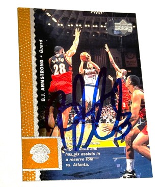 Autographed 1996 Upper Deck B.J. Armstrong #38 Golden State Warriors