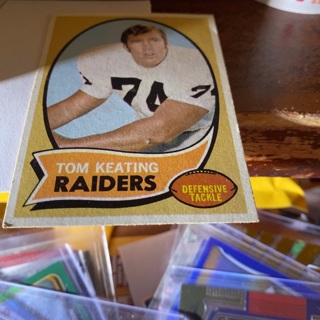 1970 topps tom keating football card 