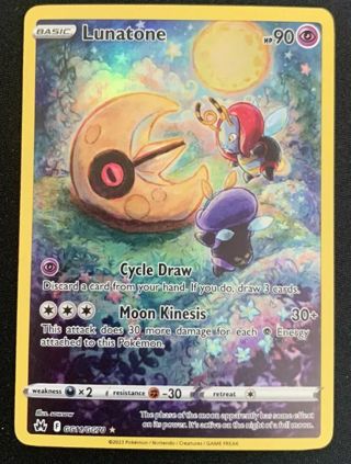 NM Secret Rare GG Lunatone Crown Zenith Pokemon card TCG SWSH